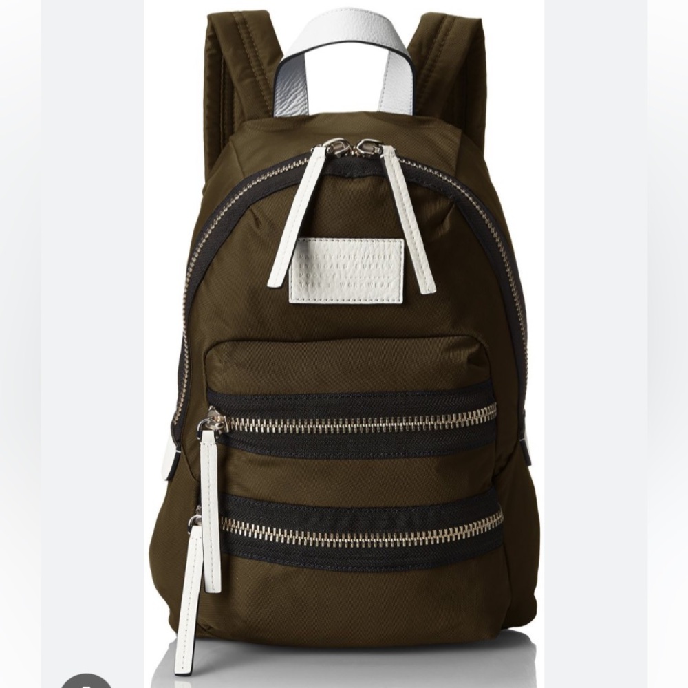 Marc By Marc Jacobs Olive and White Backpack